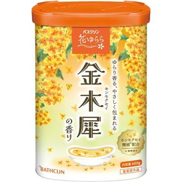 Bathclin Hanayurara Kinmokusei 600g – Medicated Bath Additive