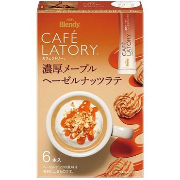 Ajinomoto, Cafe Latory, Maple Hazel Nuts Latte, 6 Sticks in 1 Box