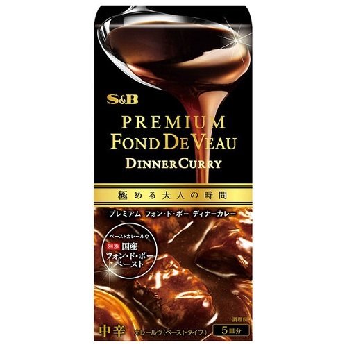 S&amp;B, Dinner Curry, Premium Fond de veau Curry, Medium Hot, 90g
