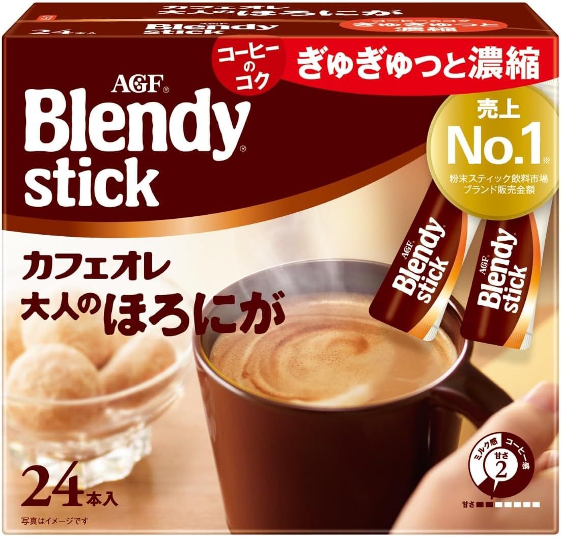 Ajinomoto, Blendy, 24 sticks, Instant Coffee, Bitter Cafe Latte,