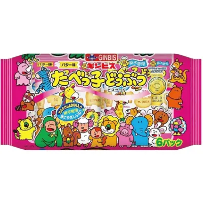 Ginbis Tabekko Doubutsu Butter Flavor 6 Packs (23g × 6) 138g