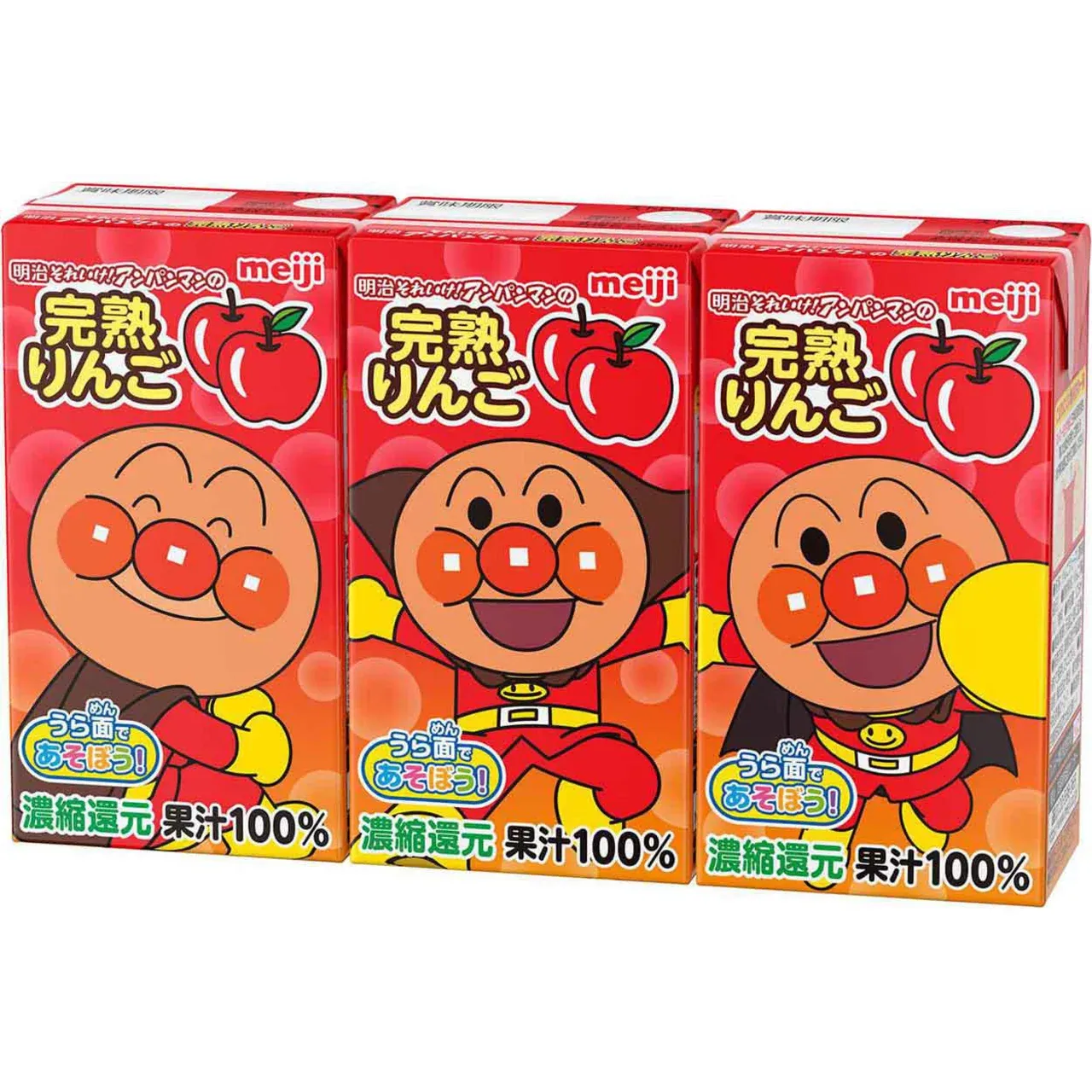 Meiji Anpanman 100% Apple Juice 125ml × 3