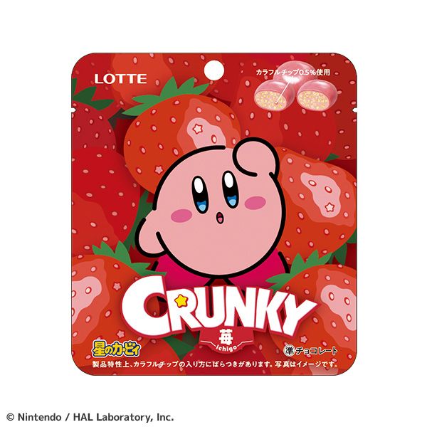 Lotte, Crunky, Strawberry Chocolate, Kirby Package, 36g