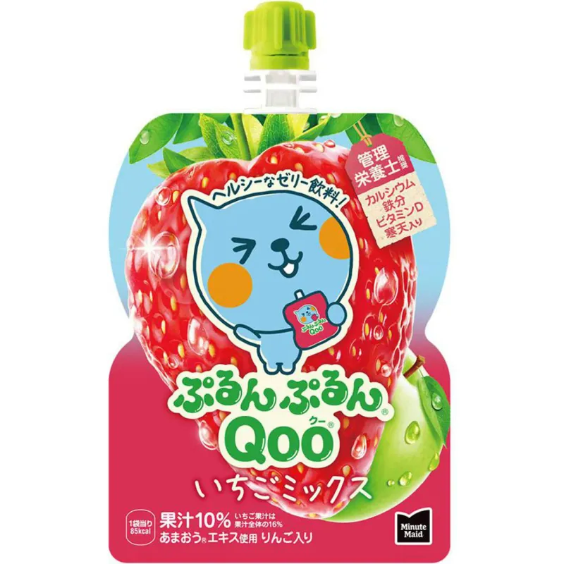Coca-Cola Qoo Purun-Purun Strawberry-Mix Jelly Drink 125 g Pouch