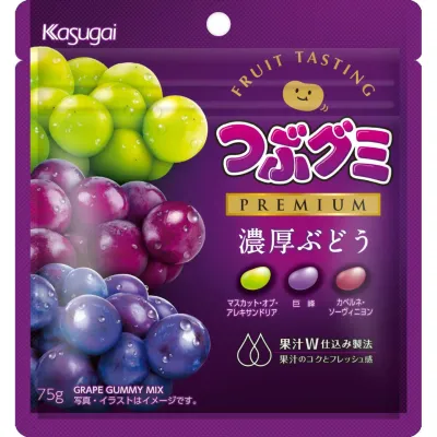 Kasugai Tsubu Gummy PREMIUM Rich Grape 75g