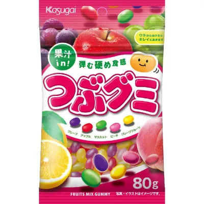 Kasugai Tsubu Gummy 5-Flavors Assortment 80g