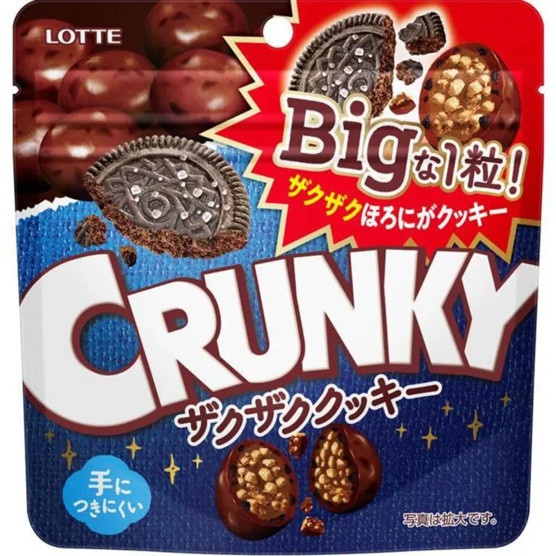 Lotte Crunky Big Pouch Zaku Zaku Cookie 72g