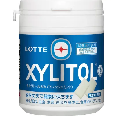 Lotte Xylitol Gum Fresh Mint Family Bottle 133g