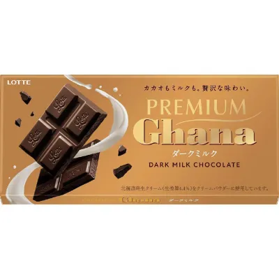 Lotte Premium Ghana Dark Milk Chocolate 70g