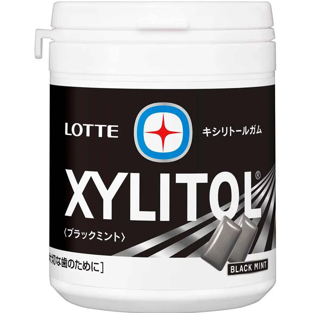 Lotte Xylitol Gum Black Mint Family Bottle 133g