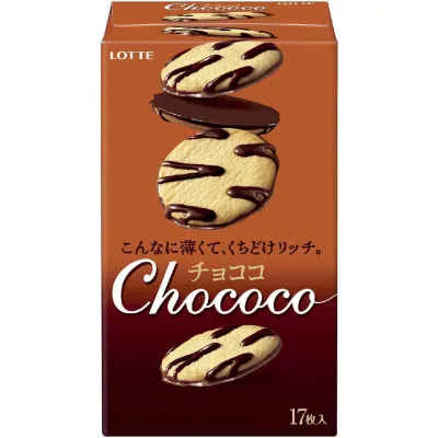 Lotte Chococo Langue-de-Chat Chocolate Cookies 17 Pieces