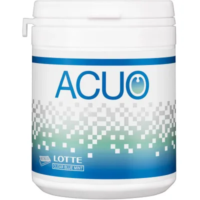 Lotte ACUO Clear Blue Mint Gum Family Bottle 137g