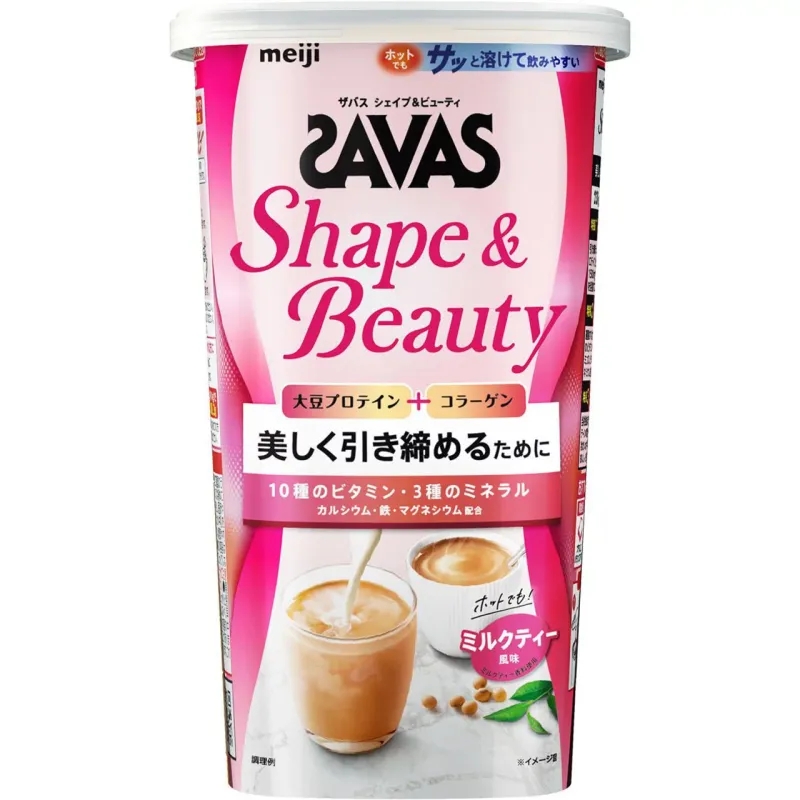 Meiji SAVAS Shape &amp; Beauty Soy Protein Milk Tea 231g**