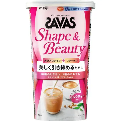 Meiji SAVAS Shape &amp; Beauty Soy Protein Milk Tea 231g**