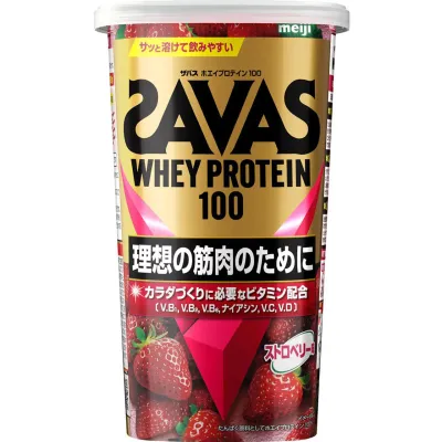 Meiji SAVAS Whey Protein 100 Strawberry 280g**