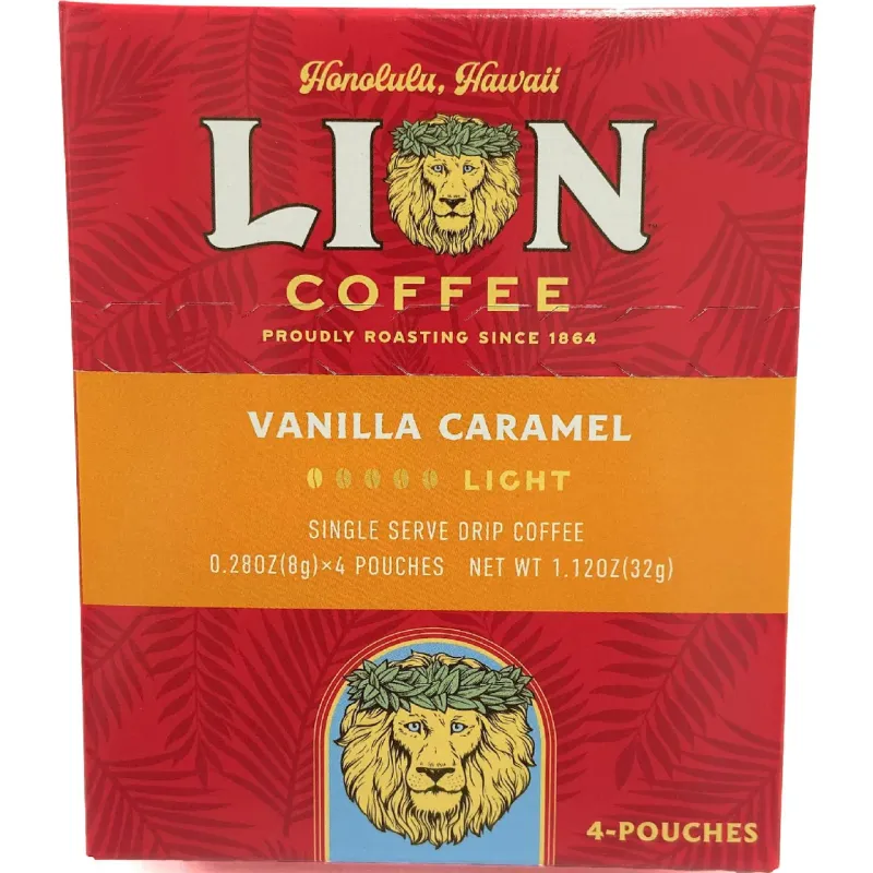 Lion Coffee Vanilla Caramel Drip 8g × 4 Bags (Japan Exclusive)