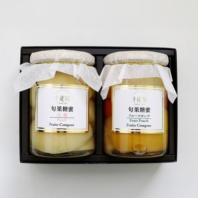 Kyobashi Senbikiya, White Peach in Syrup and Fruits Punch, For  a Gift