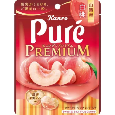 Kanro Pure Gummy Premium Yamanashi White Peach 54g