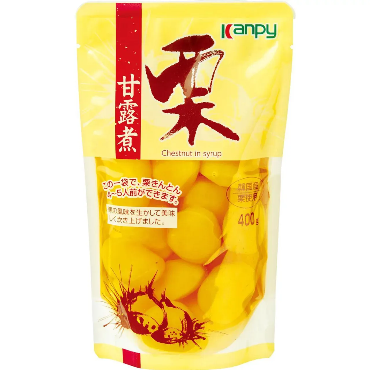 Kanpy, Kuri Kanroni, Cooked Chestnut in Syrup, 400g in a jar