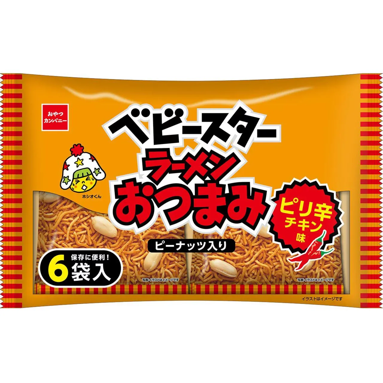 Oyatsu Company Baby Star Ramen Spicy Chicken Snack Mix 6 Packs 138g