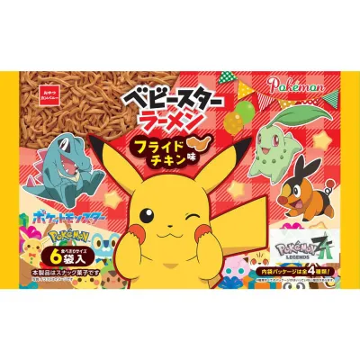 Oyatsu Company Pokémon Baby Star Ramen Fried Chicken Flavor 6 Packs 102g