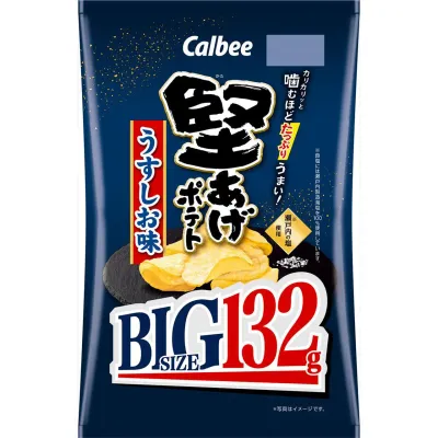 Calbee Kataage Potato Chips Lightly Salted BIG 132g