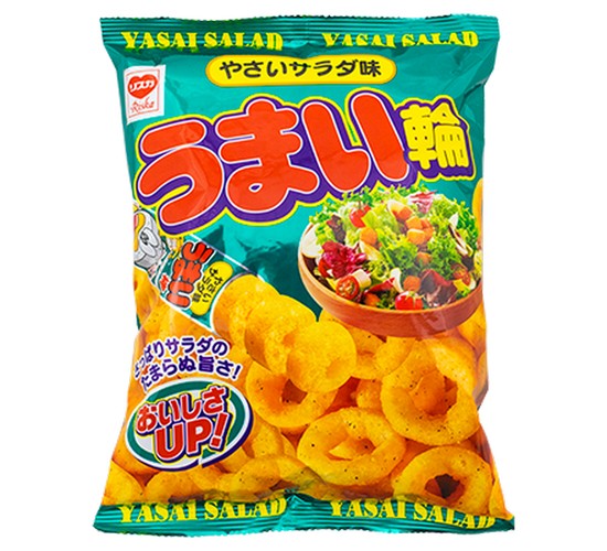 Yaokin Umai Wa Vegetable Salad Flavor Corn Snack Rings 75g