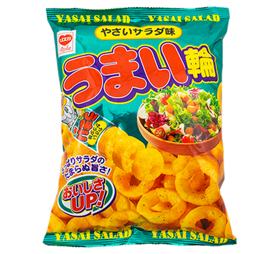Yaokin Umai Wa Vegetable Salad Flavor Corn Snack Rings 75g