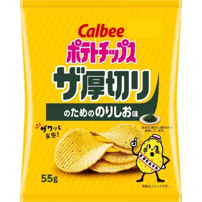 Calbee Thick Cut Potato Chips Nori Shio Flavor 55g