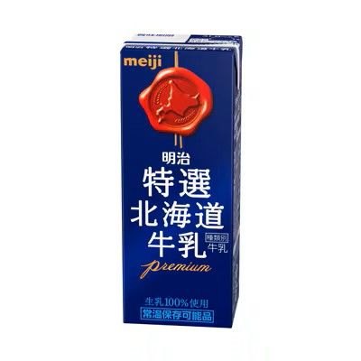 Meiji, Tokusen Hokkaido Milk Premium, 200ml , Liquid, Long-life, Japan
