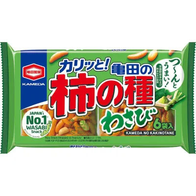 Kameda Kaki no Tane Wasabi Rice Crackers 6 Packs 164g