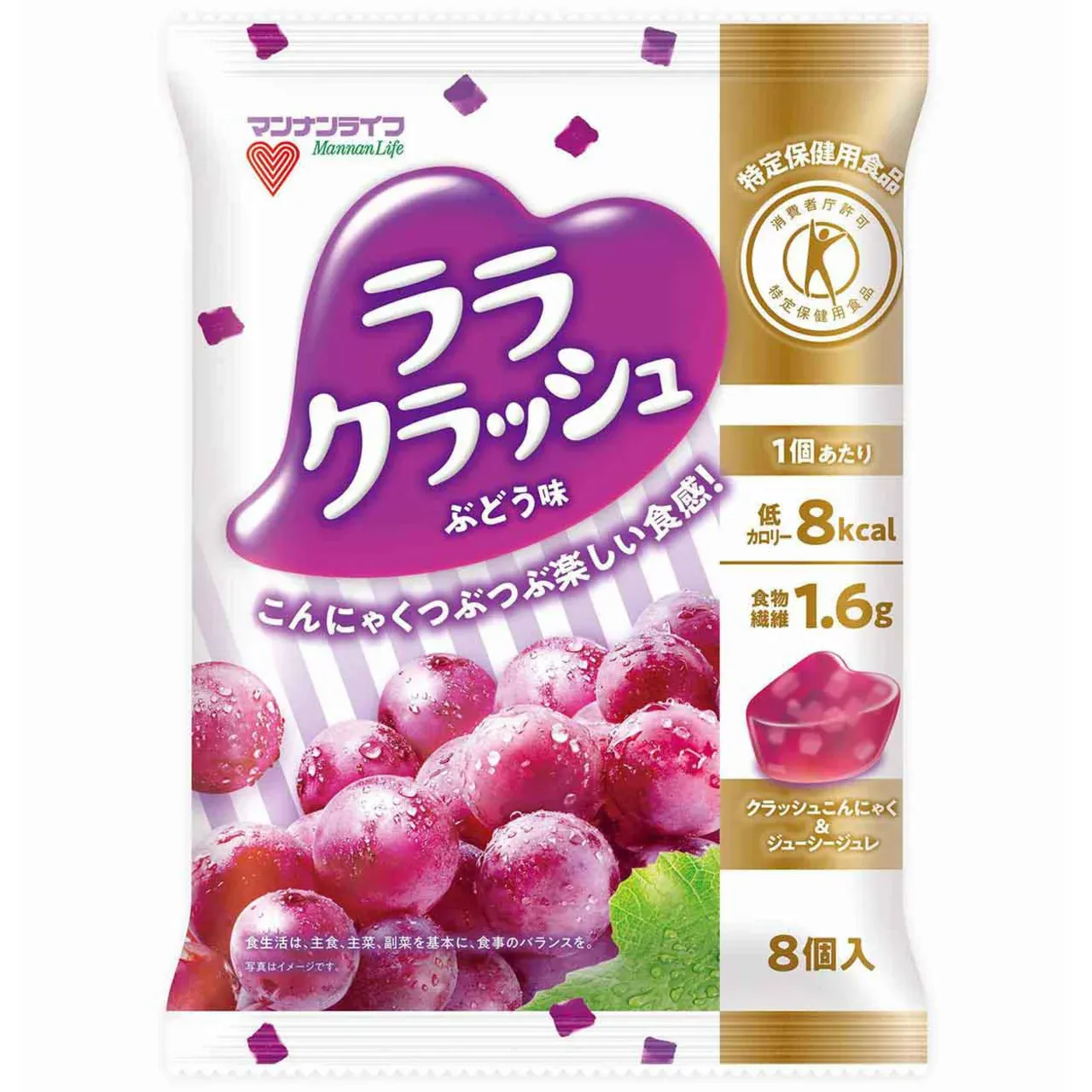 MannanLife Konnyaku Jelly Lala Crush Grape 8pcs
