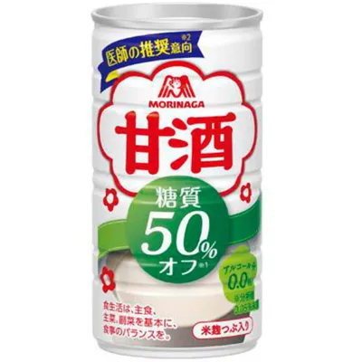 Morinaga Amazake Sweet Rice Drink Sugar 50% Off 185g in a can