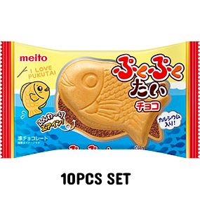 Meito Puku Puku Tai Airy Chocolate Wafer 20g × 10pcs
