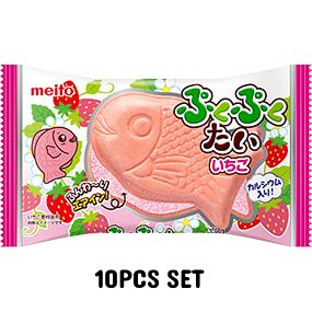 Meito Puku Puku Tai Strawberry Airy Chocolate Wafer 10pcs Set