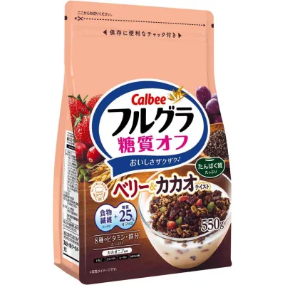 Calbee Frugra Low Sugar Berry &amp; Cacao Granola 550g