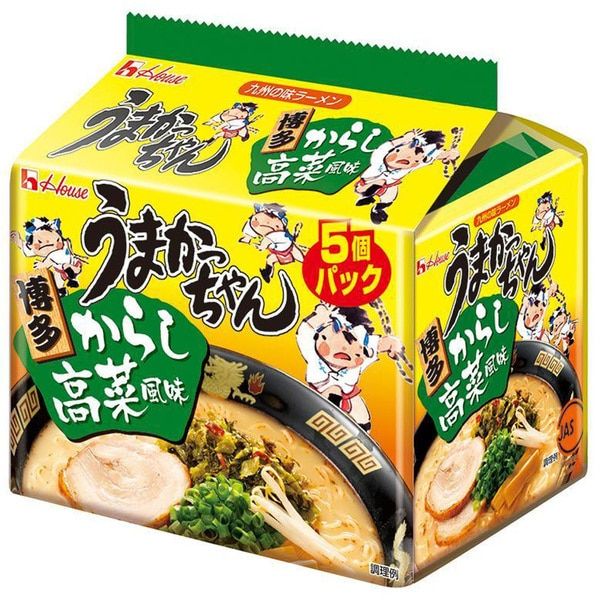 House Foods Umakacchan Hakata Karashi Takana Tonkotsu Ramen 5-Pack (93g × 5)