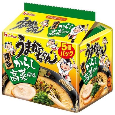 House Foods Umakacchan Hakata Karashi Takana Tonkotsu Ramen 5-Pack (93g × 5)