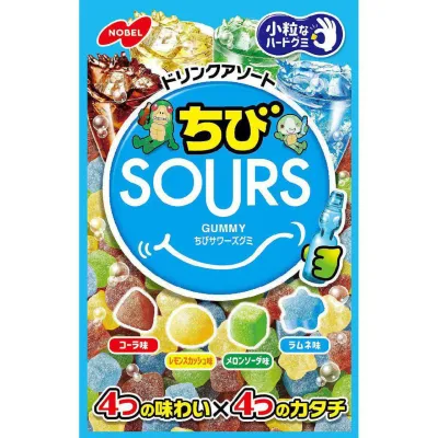 Nobel Chibi Sours Gummy Candy Assort 80g