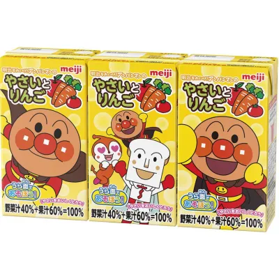 Meiji Soreike Anpanman Vegetable &amp; Apple Juice 125ml x 3