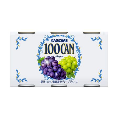 Kagome 100 CAN Grape Juice 160g × 6 Cans