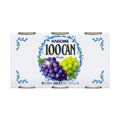 Kagome 100 CAN Grape Juice 160g × 6 Cans