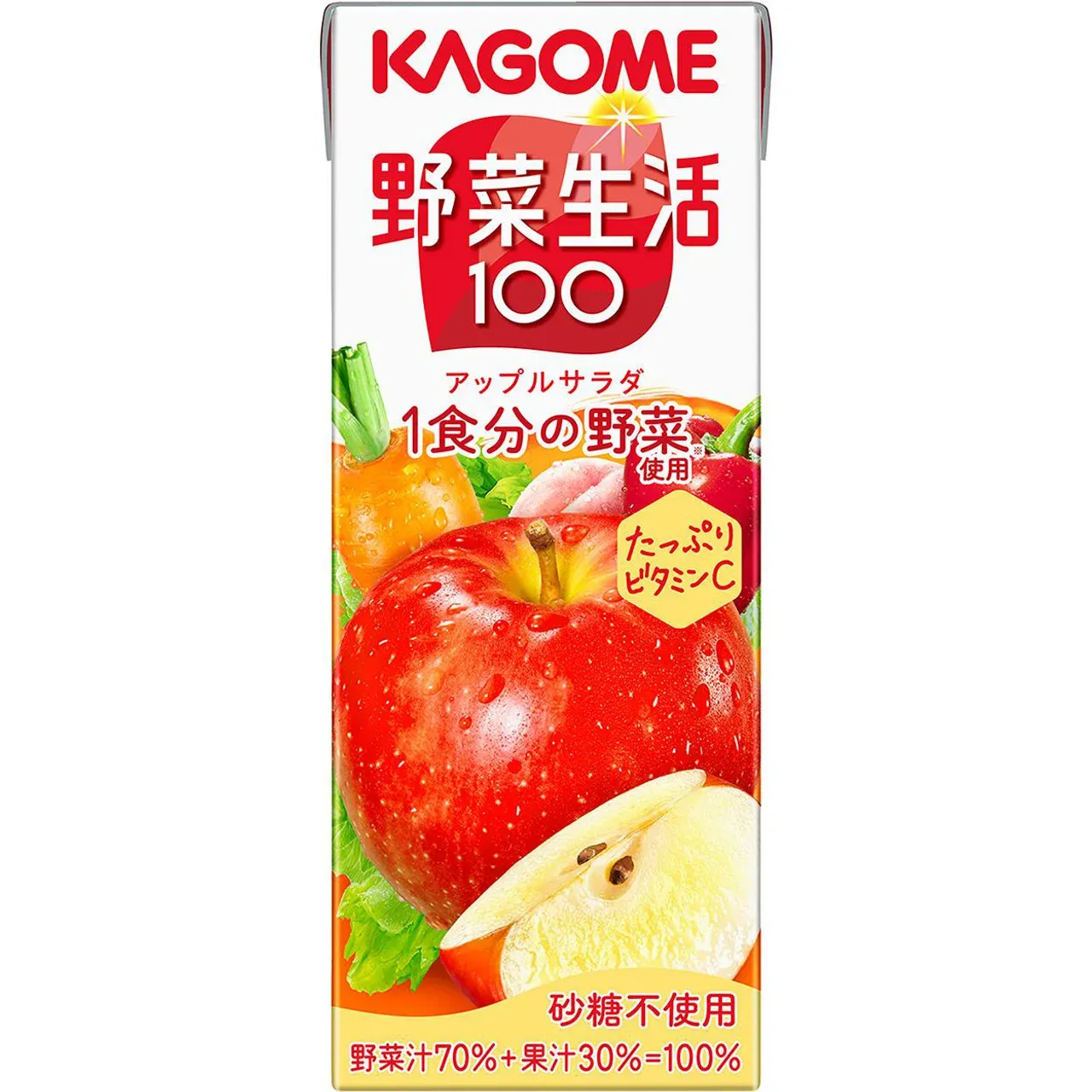 Kagome Yasai Seikatsu 100 Apple Salad Mixed Vegetable &amp; Fruit Juice 200ml