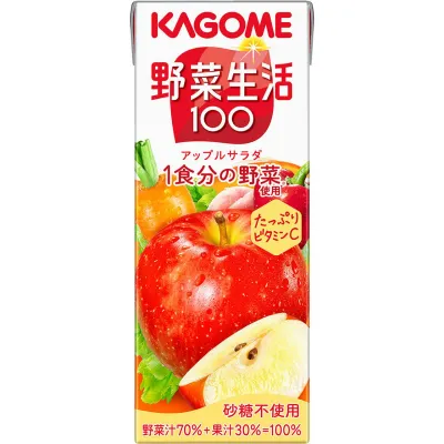 Kagome Yasai Seikatsu 100 Apple Salad Mixed Vegetable &amp; Fruit Juice 200ml
