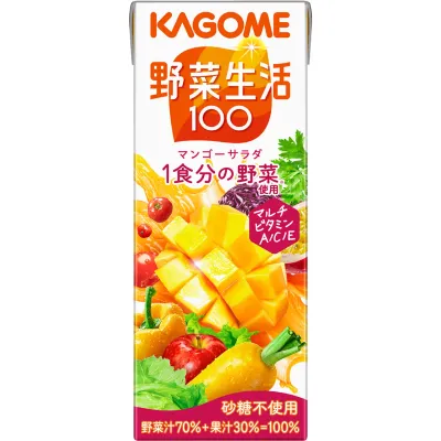 Kagome Yasai Seikatsu 100 Mango Salad Mixed Vegetable &amp; Fruit Juice 200ml