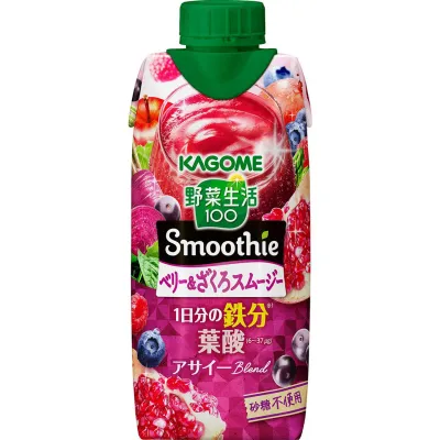 Kagome Yasai Seikatsu 100 Smoothie Berry &amp; Pomegranate Smoothie 330ml