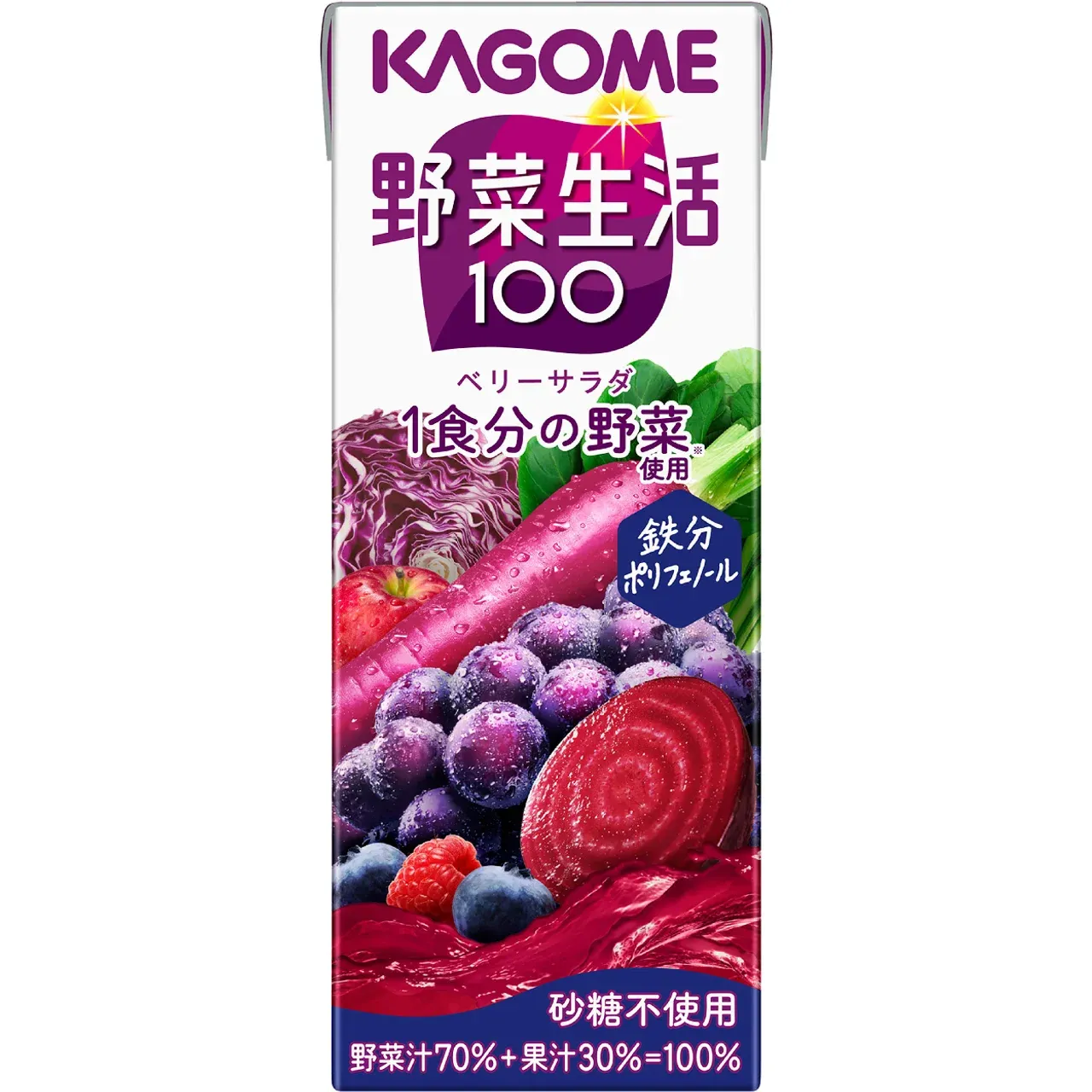 Kagome Yasai Seikatsu 100 Berry Salad Mixed Vegetable &amp; Fruit Juice 200ml