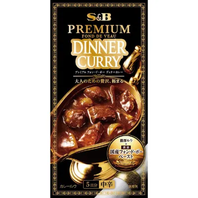 S&amp;B  Premium Fond de Veau Dinner Curry Medium Hot 100g