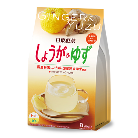 Nitto Kocha, Ginger &amp; Yuzu Instant Tea Powder with Vitamin C, 8 Sticks (78.4g)