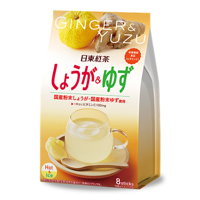Nitto Kocha, Ginger &amp; Yuzu Instant Tea Powder with Vitamin C, 8 Sticks (78.4g)